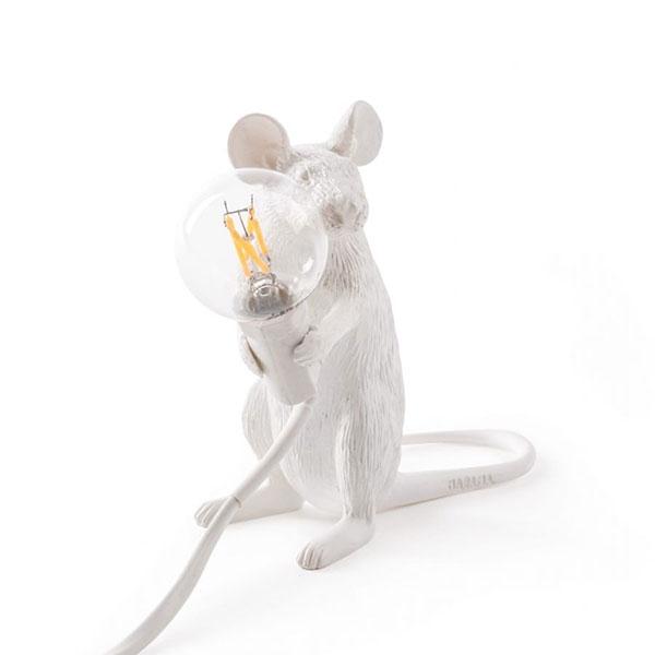 Seletti Mouse Mac Bordslampa Vit