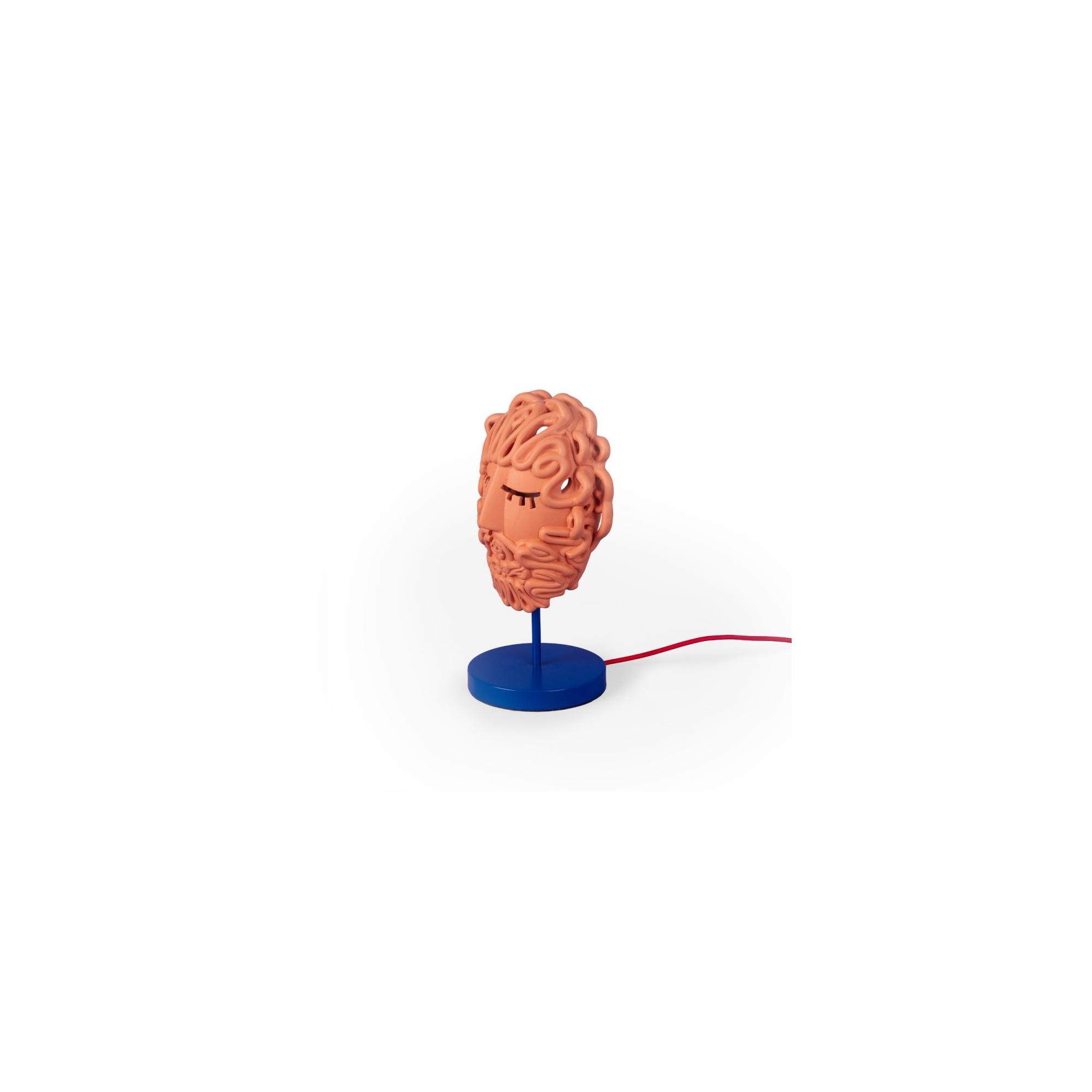 Seletti Magna Graecia Collectie Ulysse Mask Tafellamp Terracotta/ Blauw