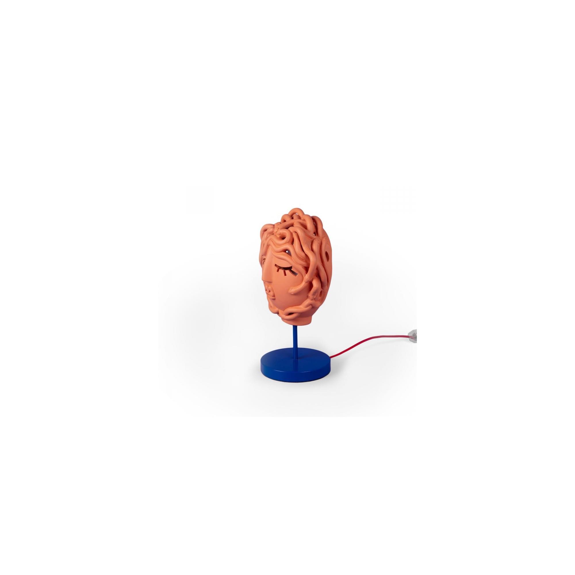 Seletti Magna Graecia Collection Medusa Mask Tischlampe Terrakotta/ Blau