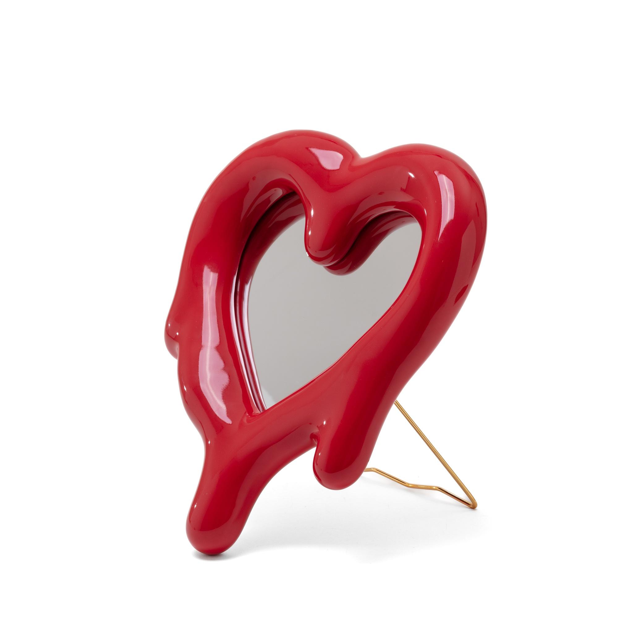 Seletti Melted Heart Mirror Red