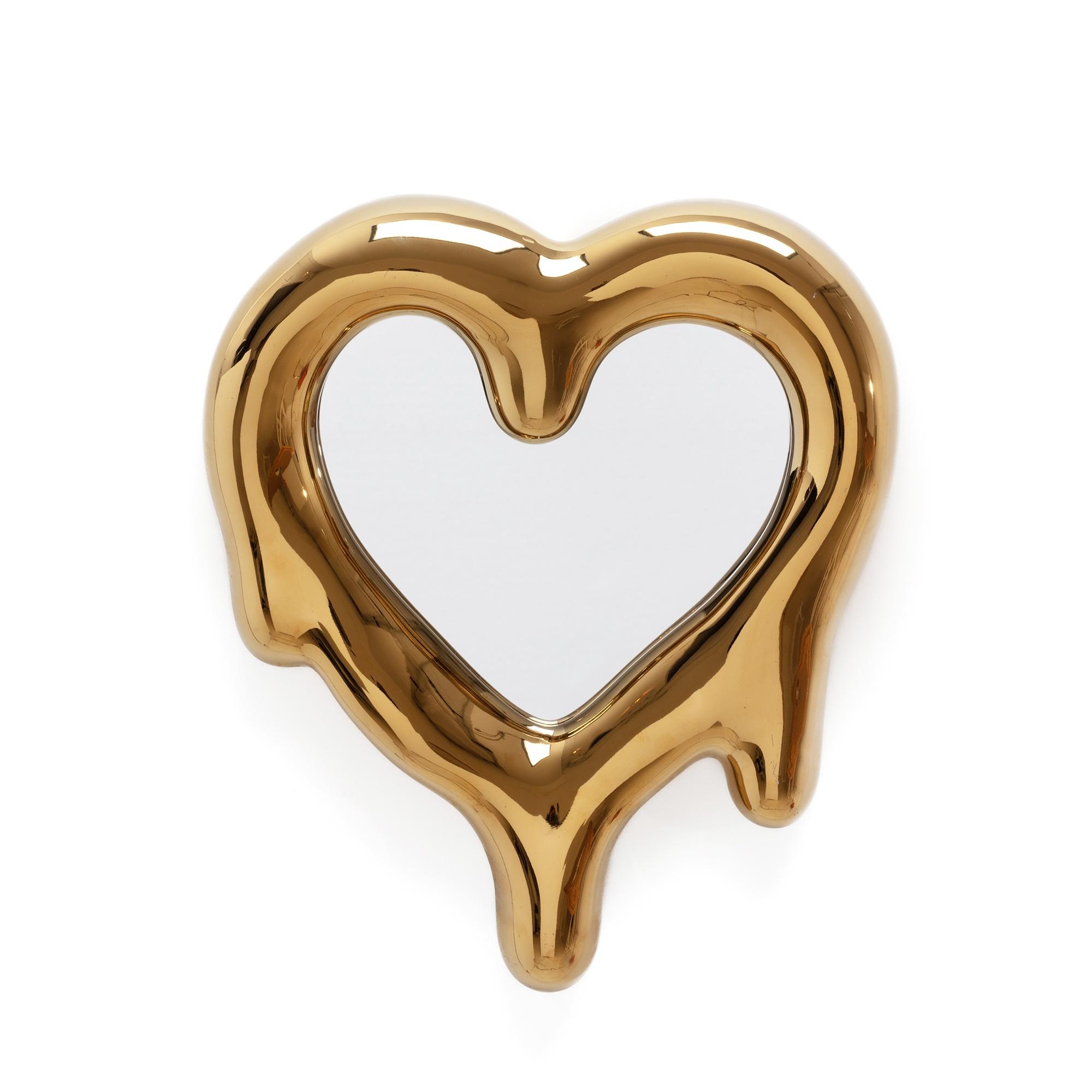 Seletti Melted Heart Mirror Gold