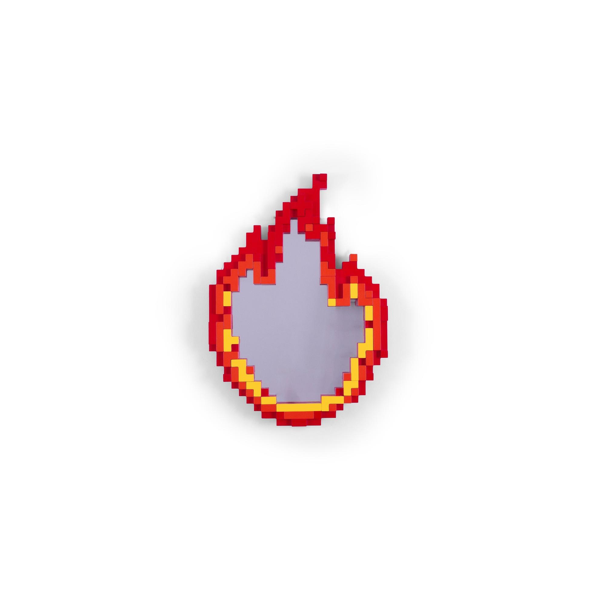 Seletti Pixel Flame Mirror Red/ Orange/ Yellow