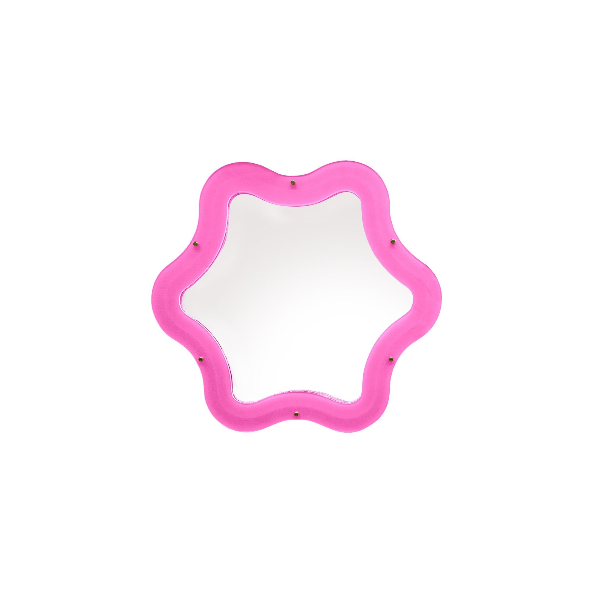 Seletti Supercurve Tiny Flower Mirror Pink