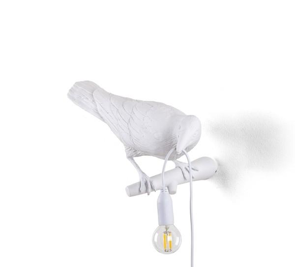 Billede af Bird Lamp Looking Right Væglampe Hvid - Seletti