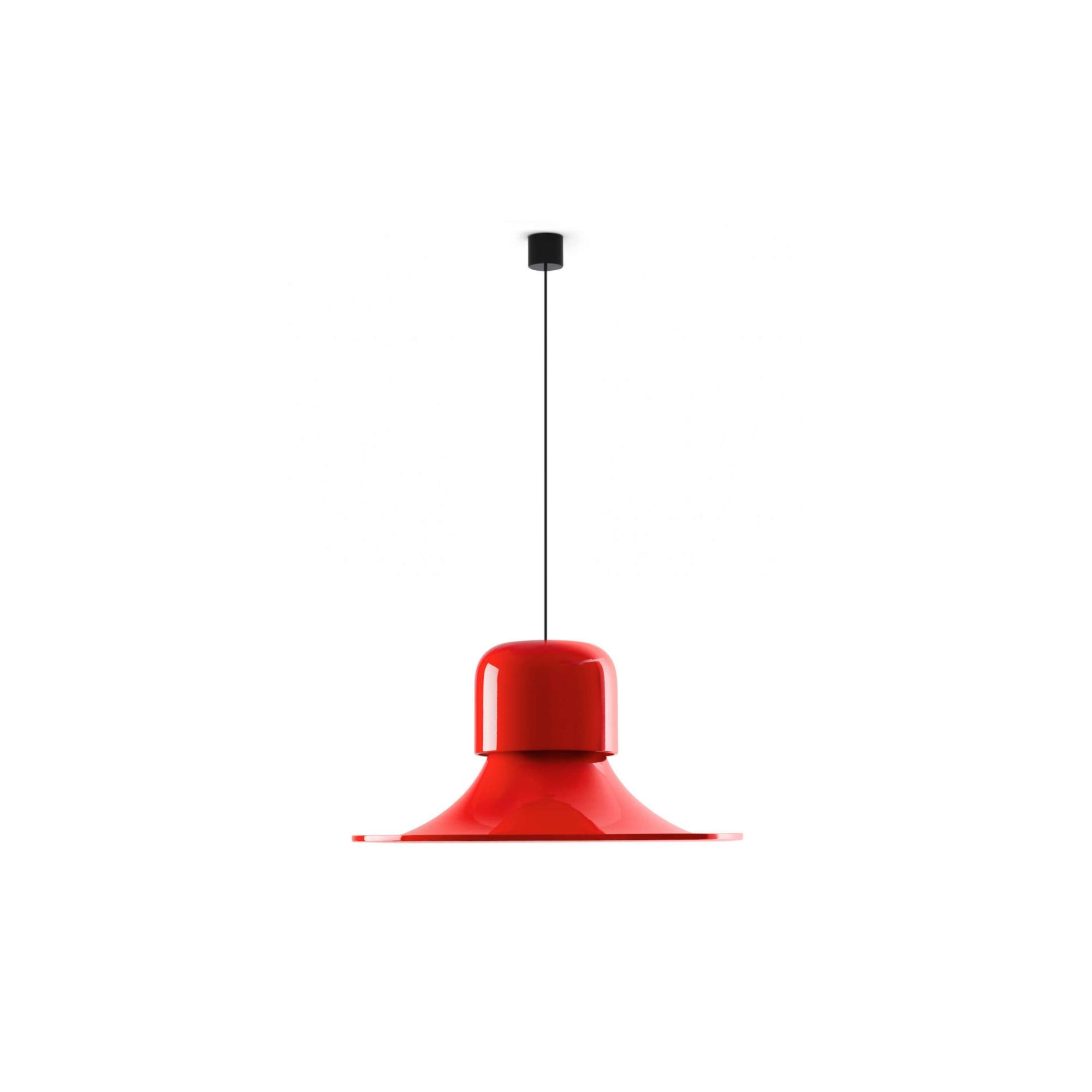 Stilnovo Campana Hanglamp glanzend grijs/ Rood