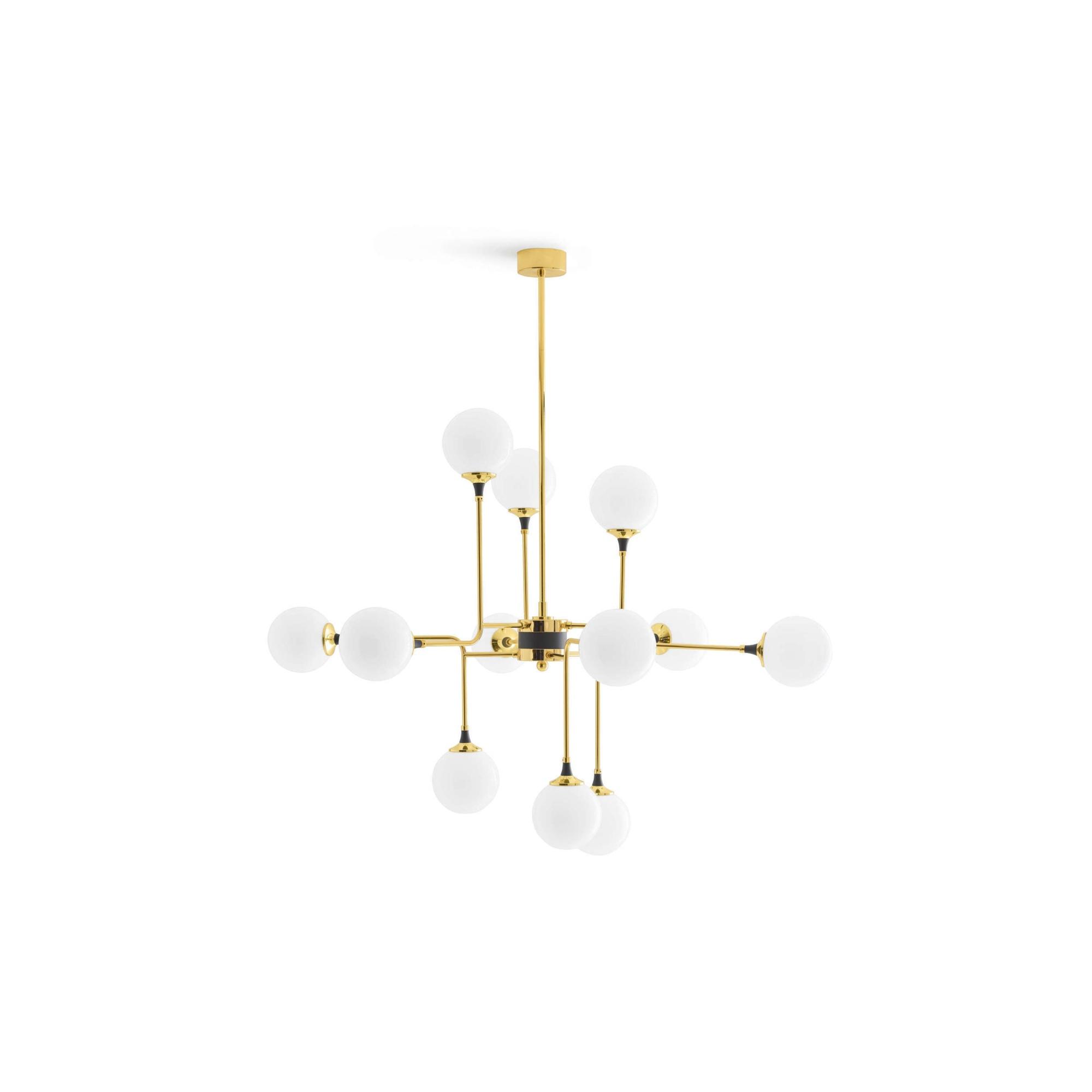 Stilnovo Galassia Taklampa 12 Guld/ Vit