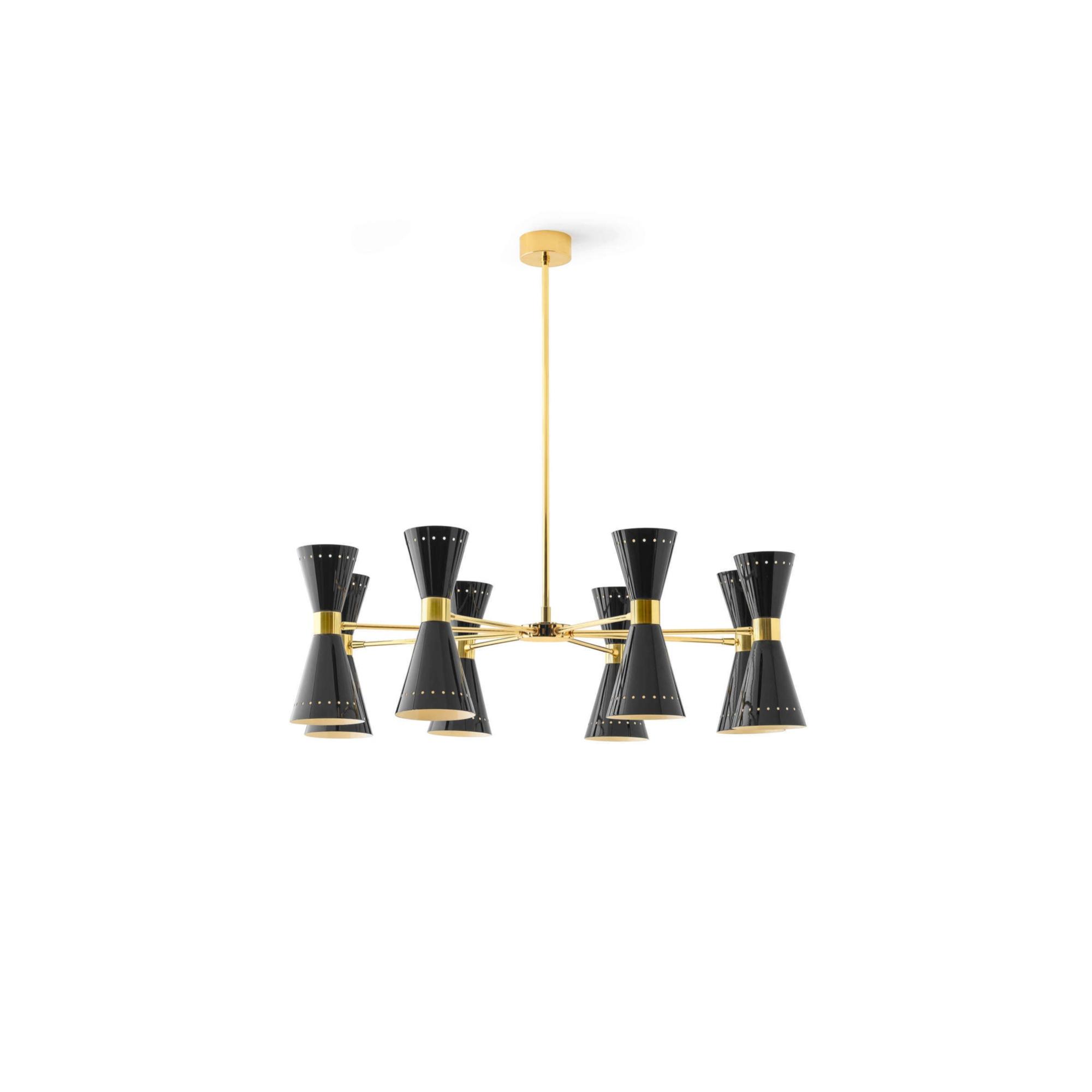 Stilnovo Megafono Taklampa 16 Guld/ Svart/Elfenben