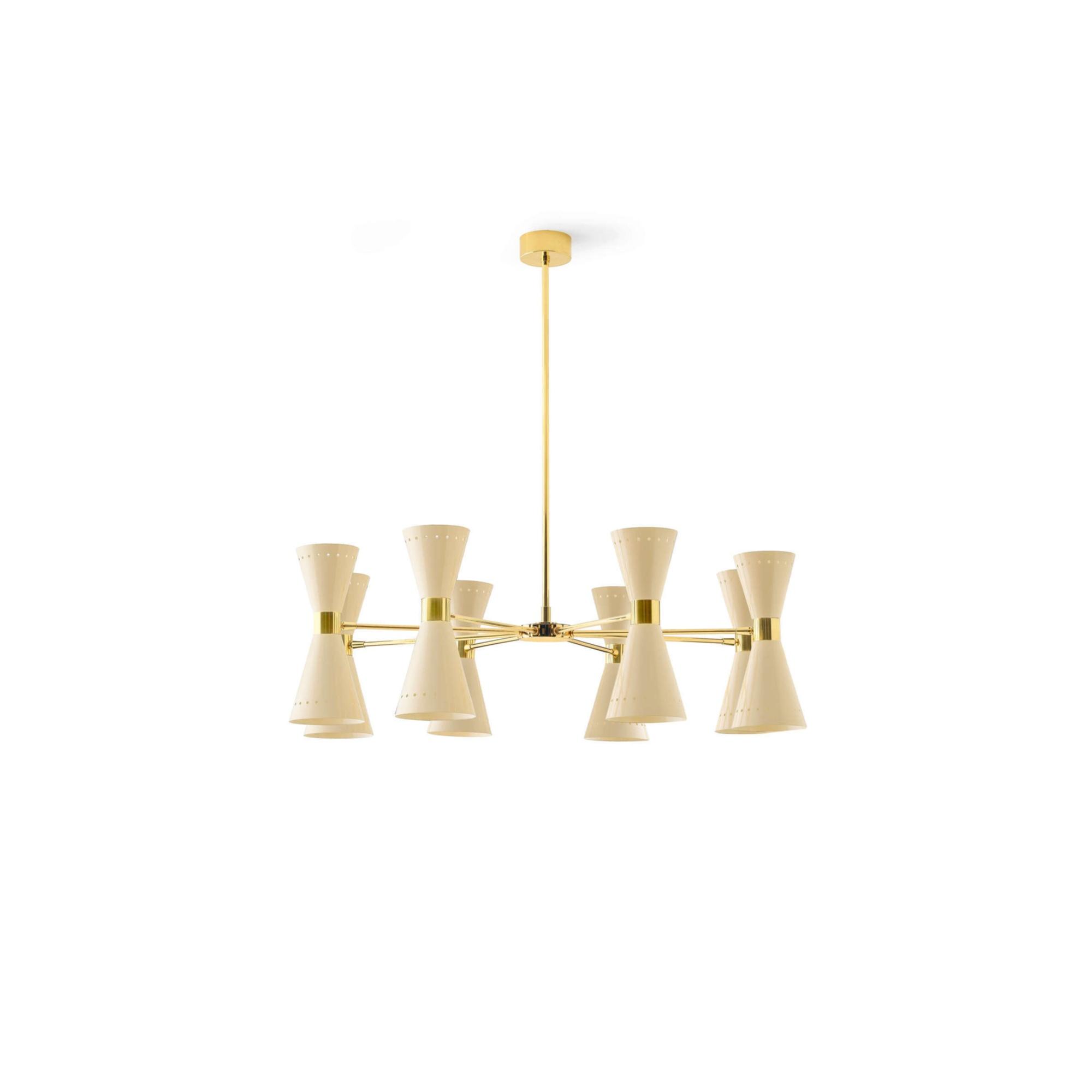 Stilnovo Megafono Taklampa 16 Guld/elfenben