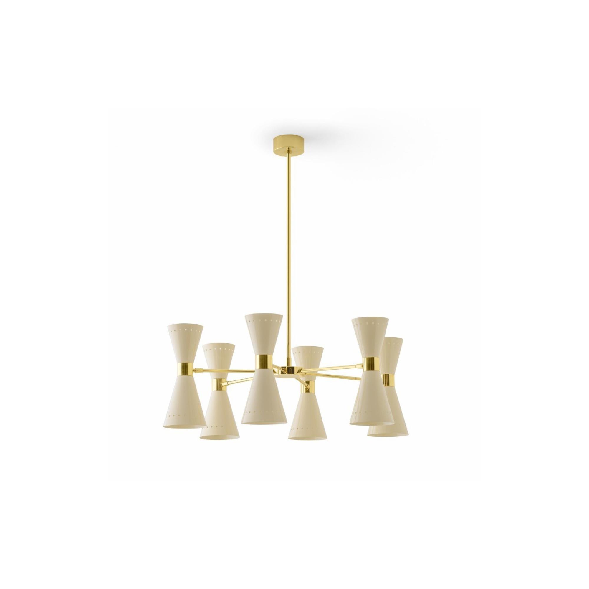 Stilnovo Megafono Hanglamp 12 goud/ivoor
