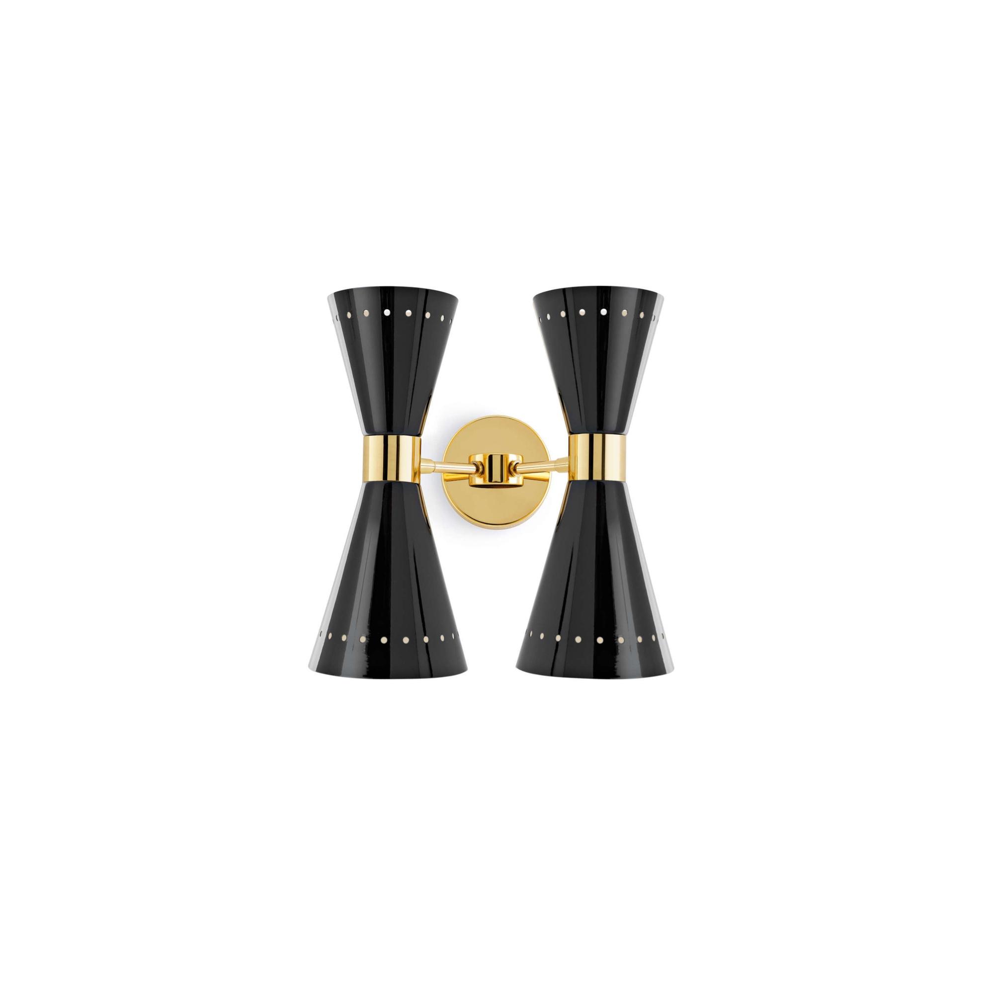 Stilnovo Megafono Vägglampa 4 Guld/ Svart/Elfenben