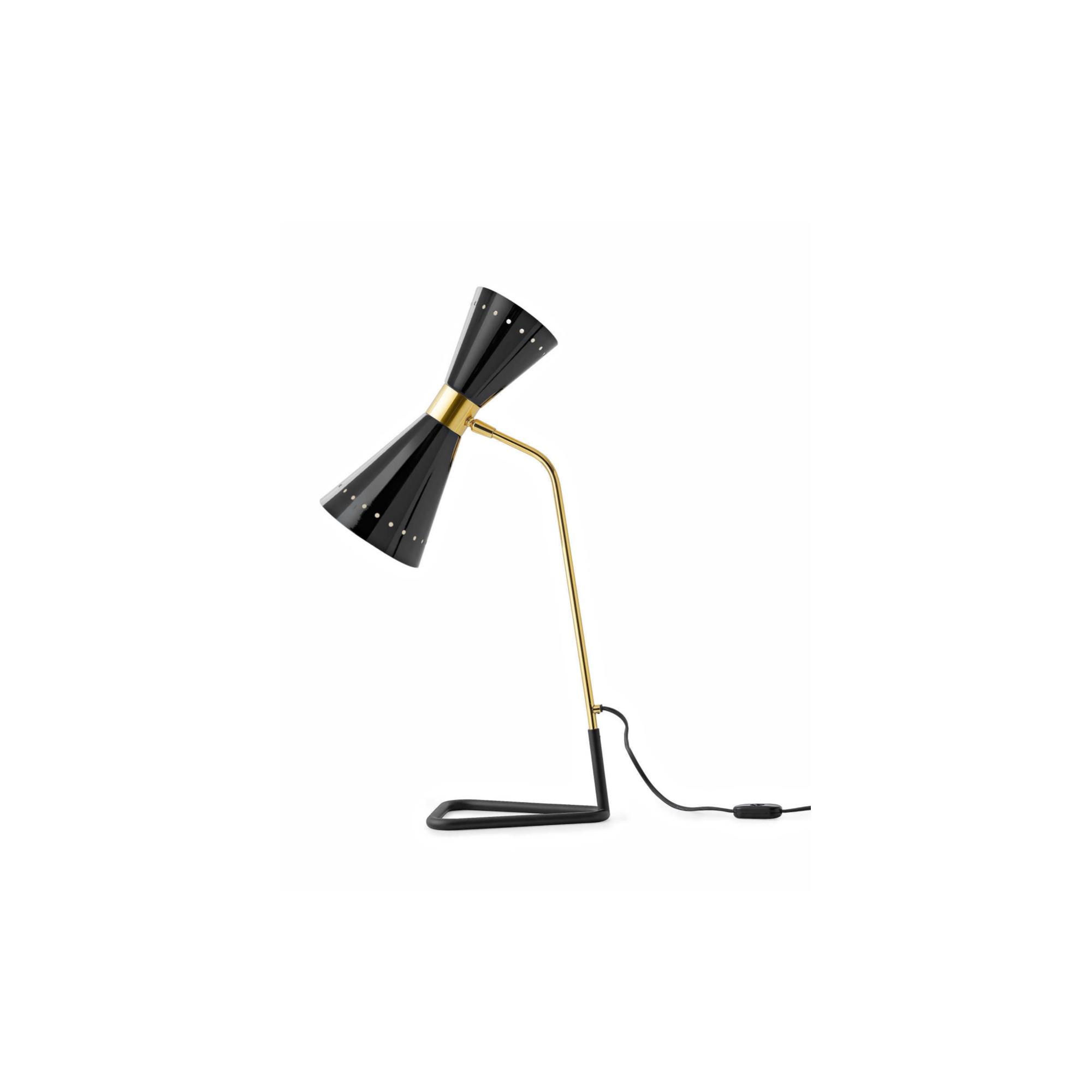 Stilnovo Megafono Lampe à Poser 2 Or/ Noir/Ivoire