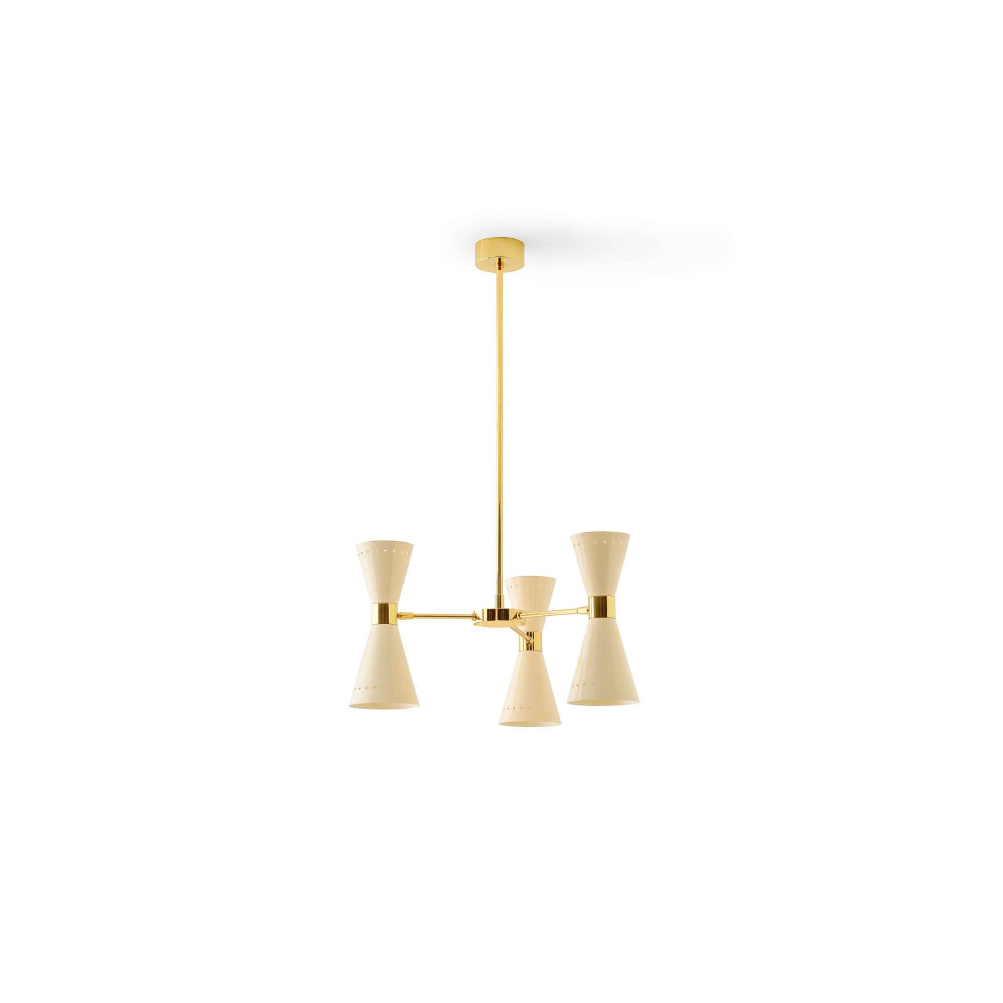 Stilnovo Megafono Hanglamp 6 Goud/Ivoor