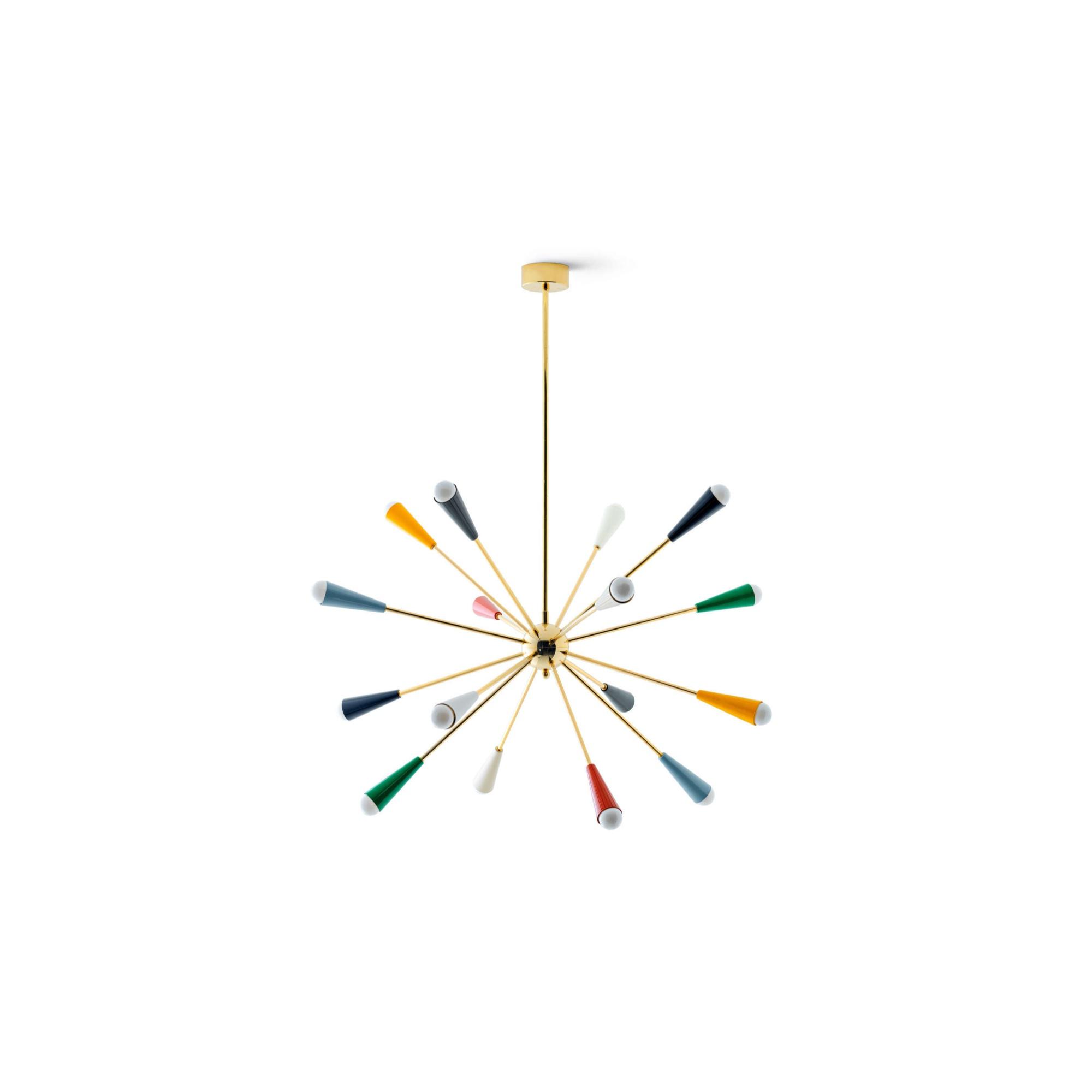 Stilnovo Taklampa 16 Guld/Multi