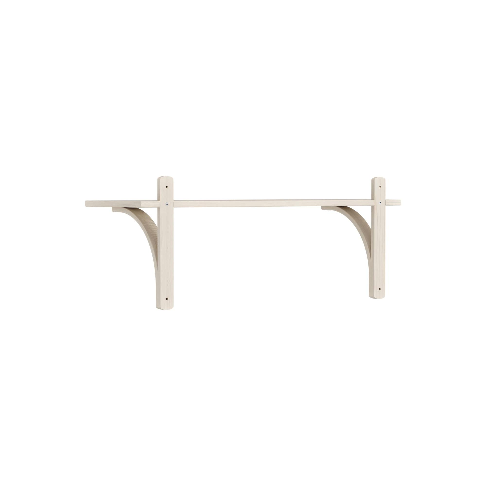 Estantería sueca Levi 90 cm 1 estante Aluminio/ Fresno lacado pigmentado blanco