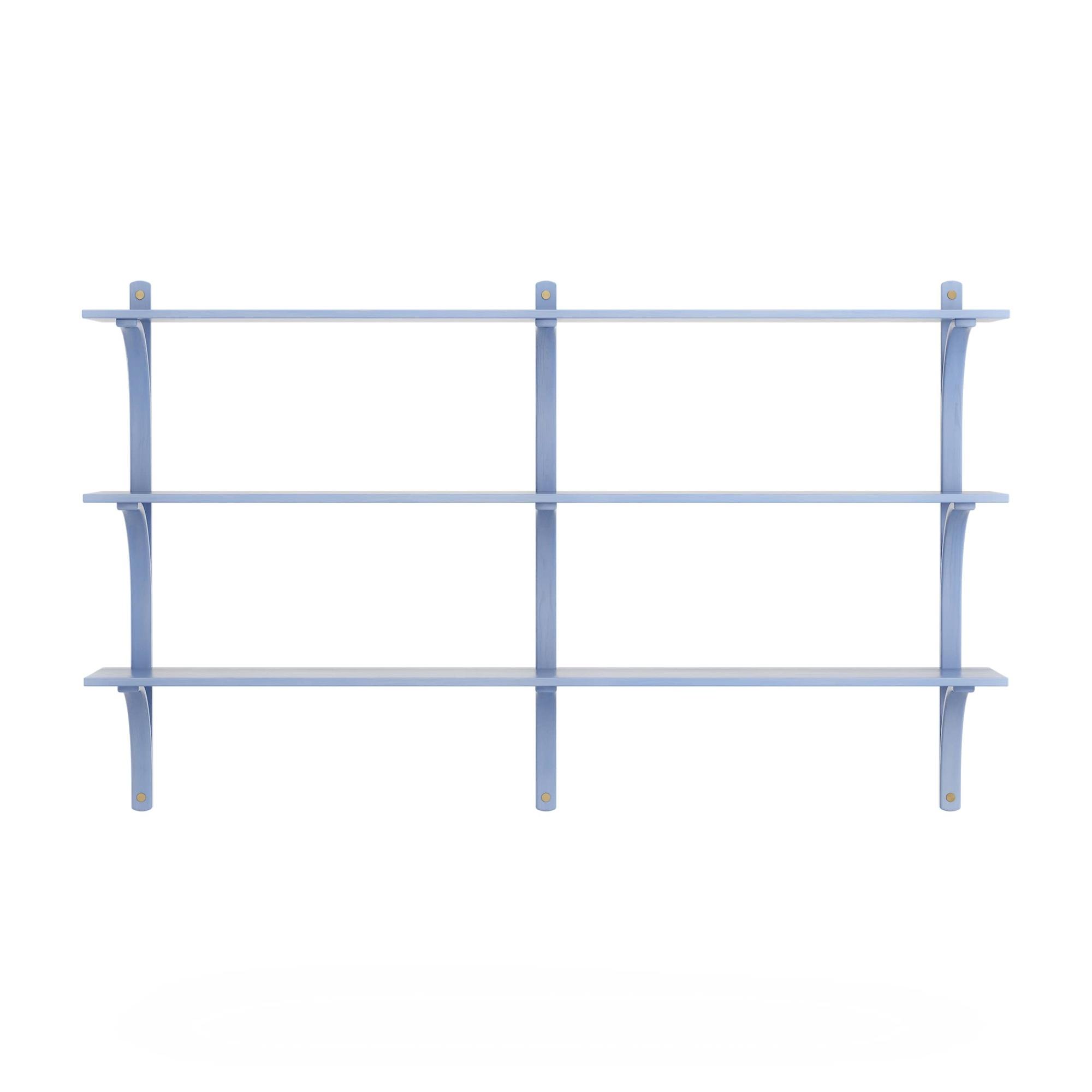 Estantería sueca Levi 180 cm 3 estantes Latón/ Azul/Fresno