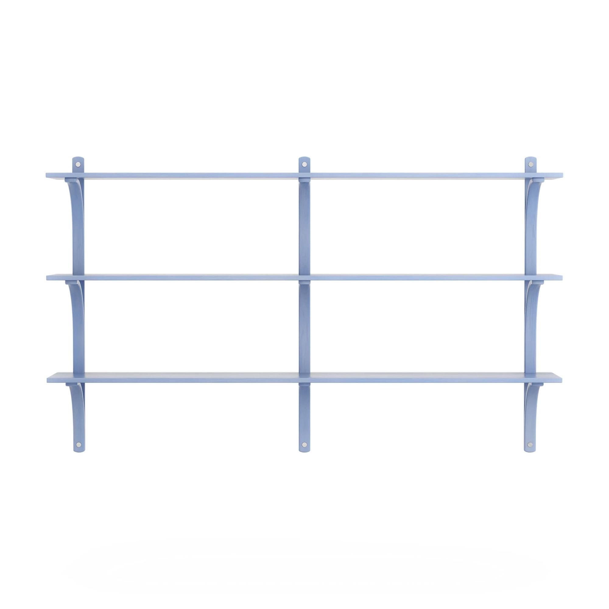 Estantería sueca Levi 180 cm 3 estantes Aluminio/ Azul/ Fresno