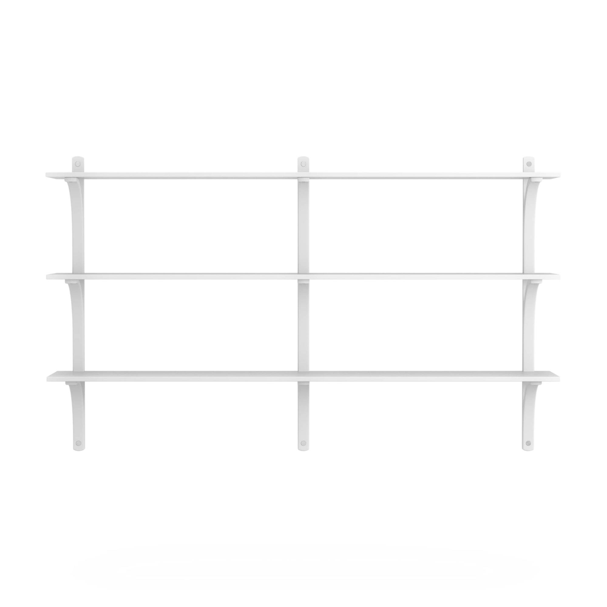 Estantería sueca Levi 180 cm 3 baldas Aluminio/ Fresno lacado blanco