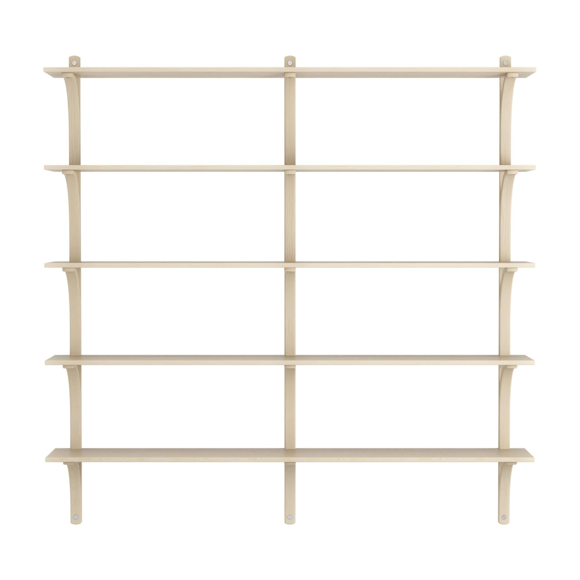 Estantería sueca Levi de 180 cm y 5 estantes , Aluminio/lacado natural, fresno