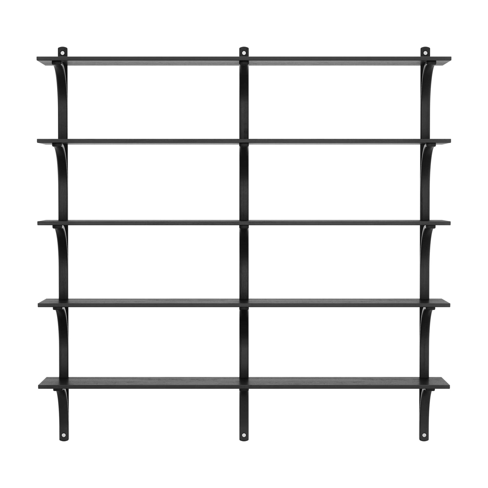 Swedese Levi Shelf 180 cm 5 Shelves Aluminum/ Black Stained Ash