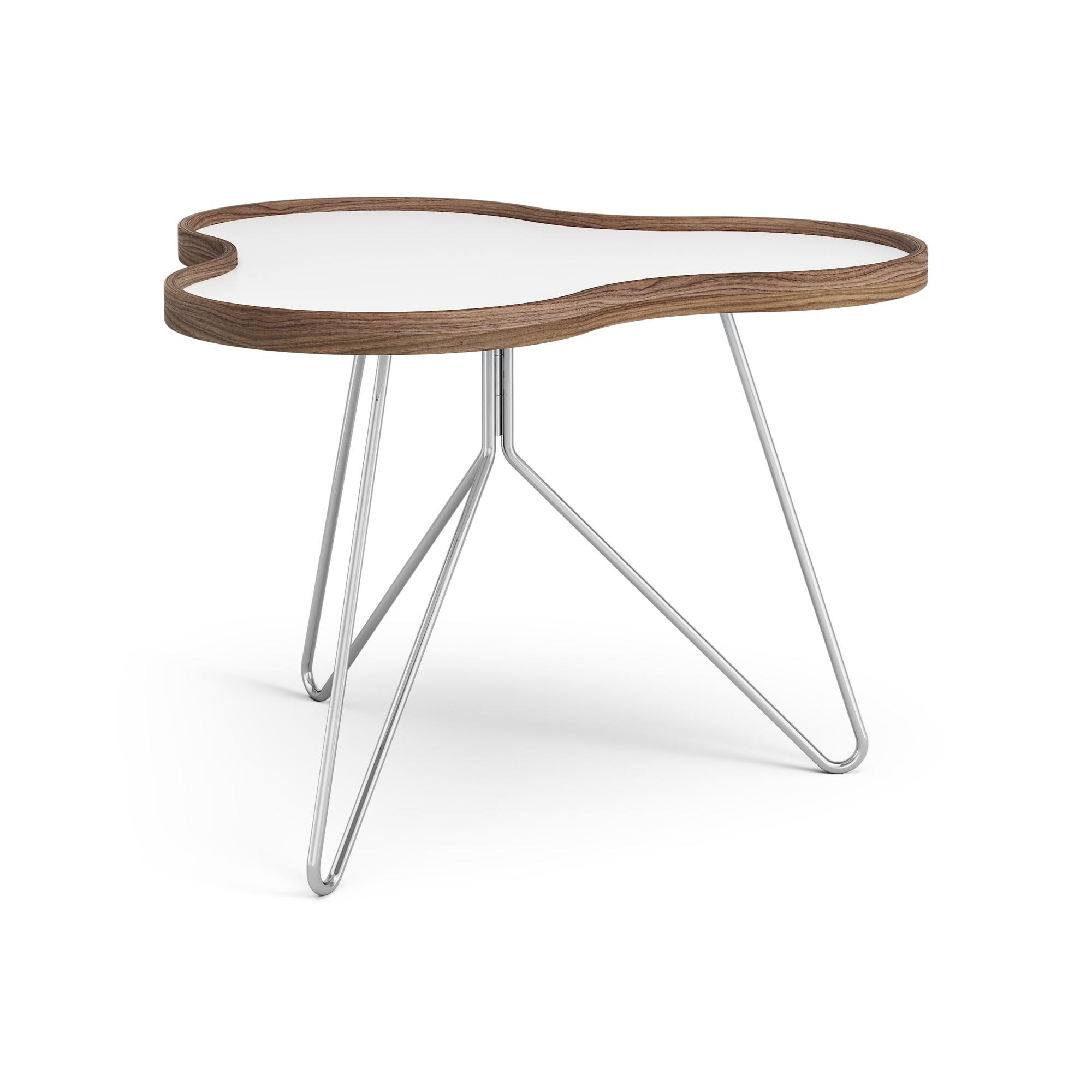 Swedese Flower Sofabord 66x62 Hvid/Valnød/Krom