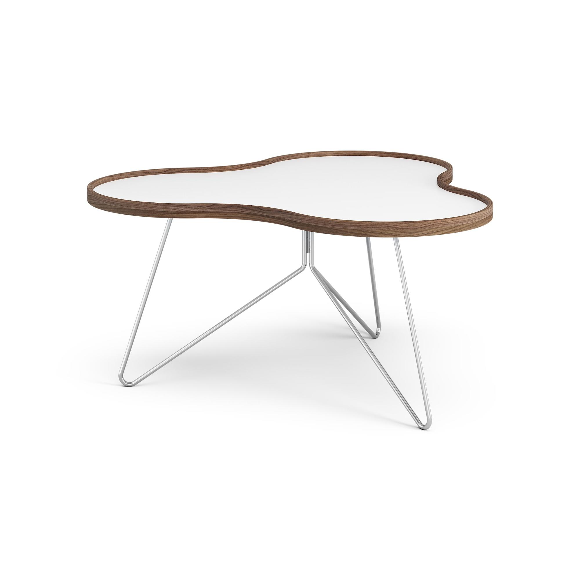 Swedese Flower Sofabord 90x84 Hvid/Valnød/Krom