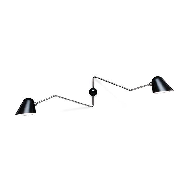 TATO Beghina Double Wall Lamp Matt Black & Chrome