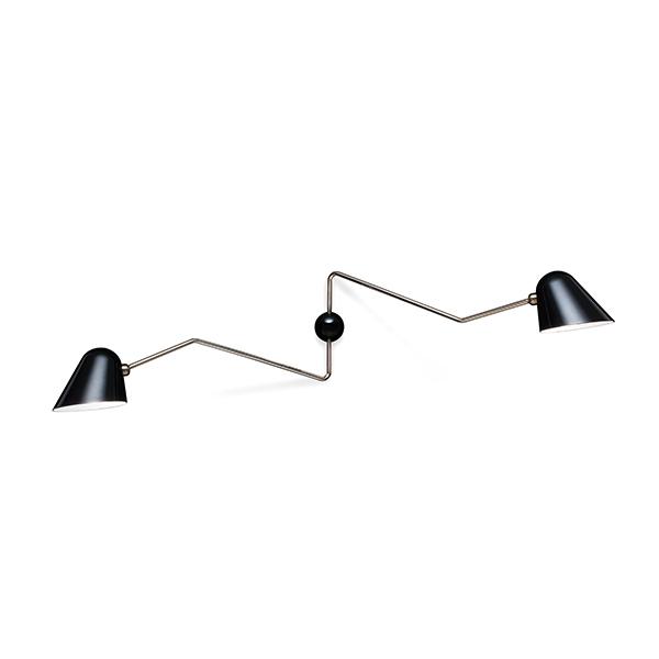 TATO Beghina Double Wall Lamp Black & Brass