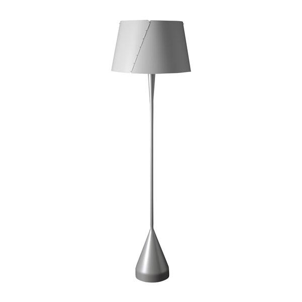 TATO De-Lux A4 Golvlampa Silver & Matt Vit