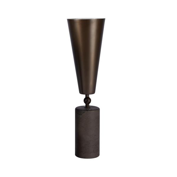 TATO Vox Table Lamp Brown Marble & Matt Bronze Large