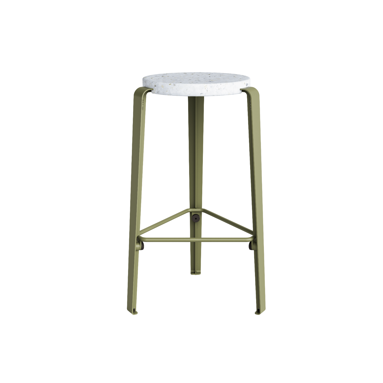 TipToe MI LOU Stool Recycled Plastic White/Khaki Green