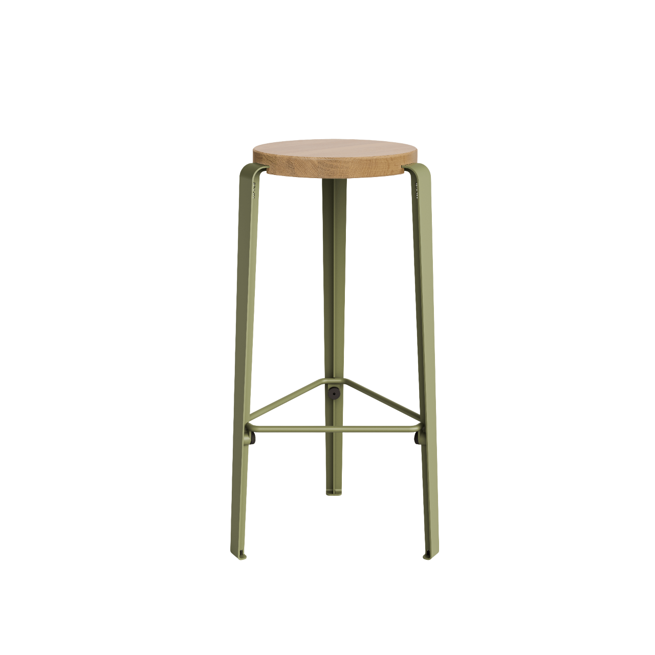 TipToe BIG LOU Stool Oak/Khaki Green