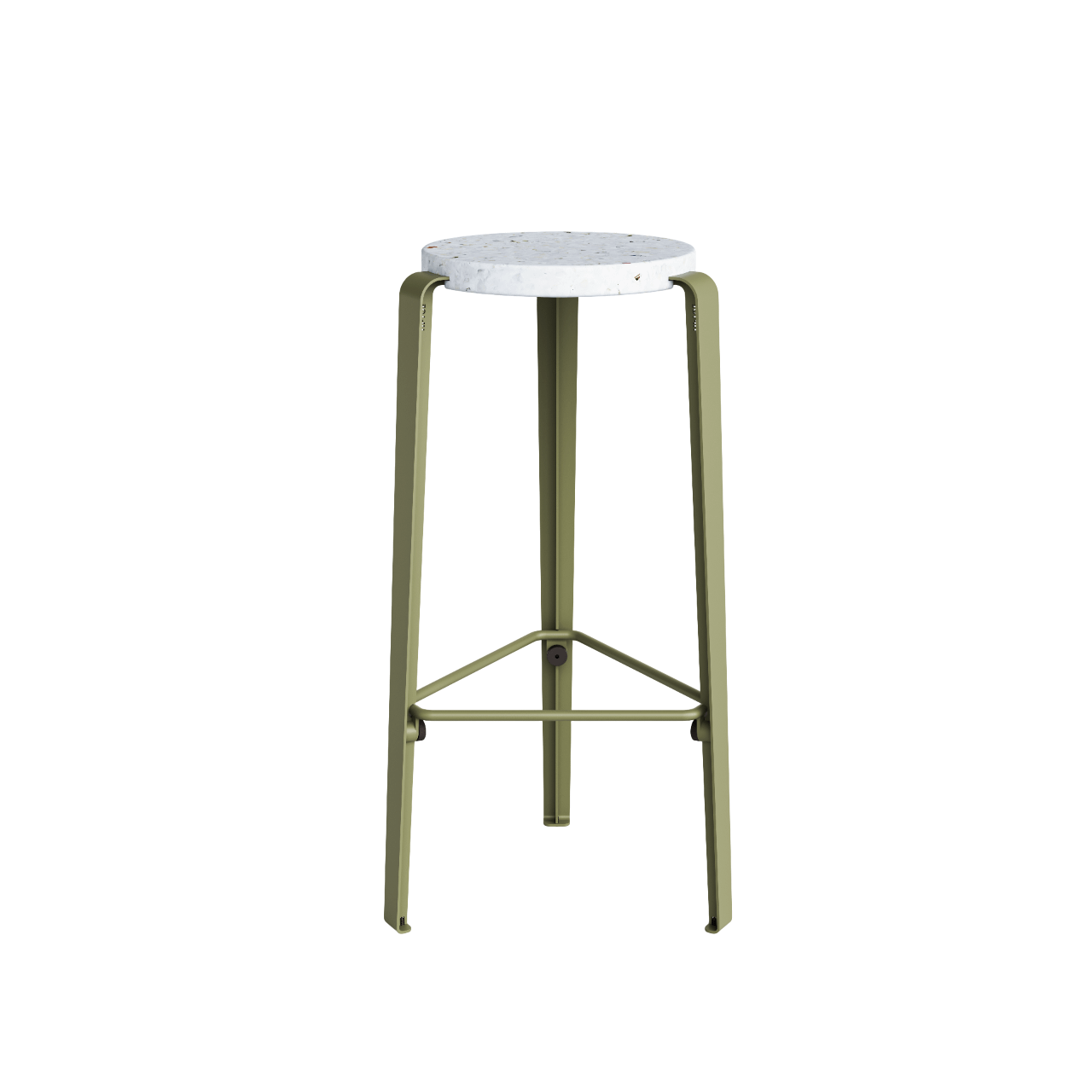 TipToe BIG LOU Stool Recycled Plastic White/Khaki Green