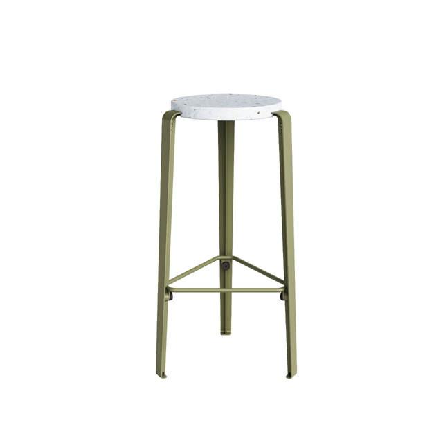 TipToe BIG LOU Skammel Genanvendt Plastik Hvid/Khaki Green