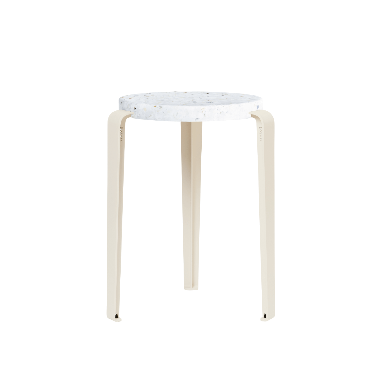 Sgabello TipToe LOU in plastica riciclata Bianco/bianco crema