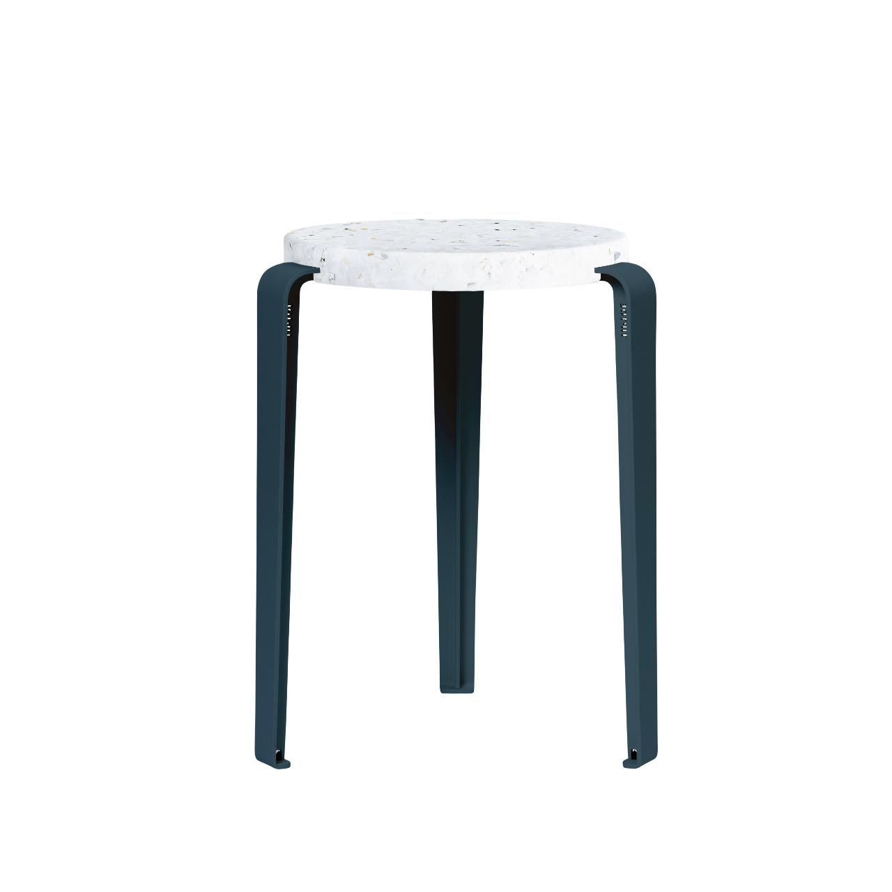 Sgabello TipToe LOU in plastica riciclata Bianco/blu notte