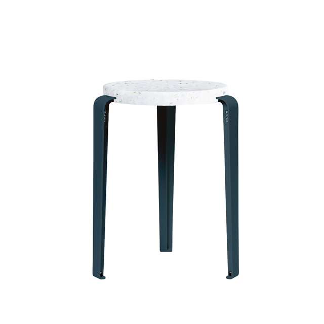 LOU Stool Recycled Plastic White/Midnight Blue