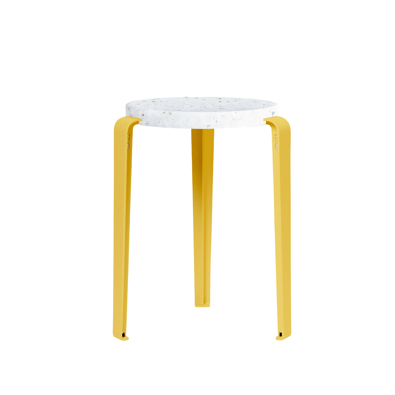 Sgabello TipToe LOU in plastica riciclata Bianco/giallo brioche