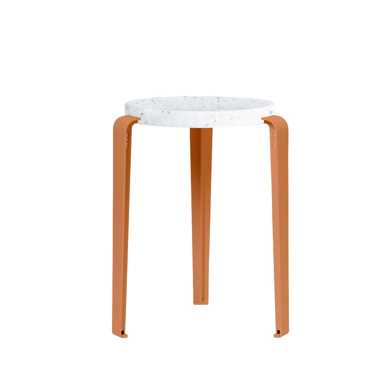 Sgabello TipToe LOU in plastica riciclata Bianco/rosso mandarino