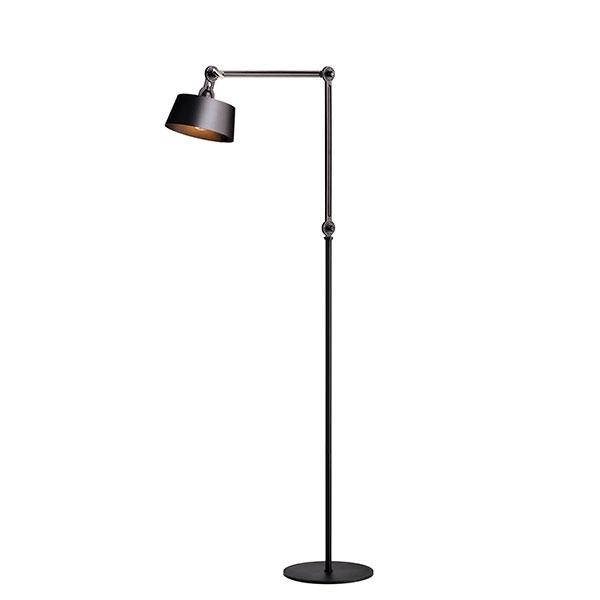 Tonone Bolt Golvlampa L&aring;ng 2 Armar R&ouml;kt Svart