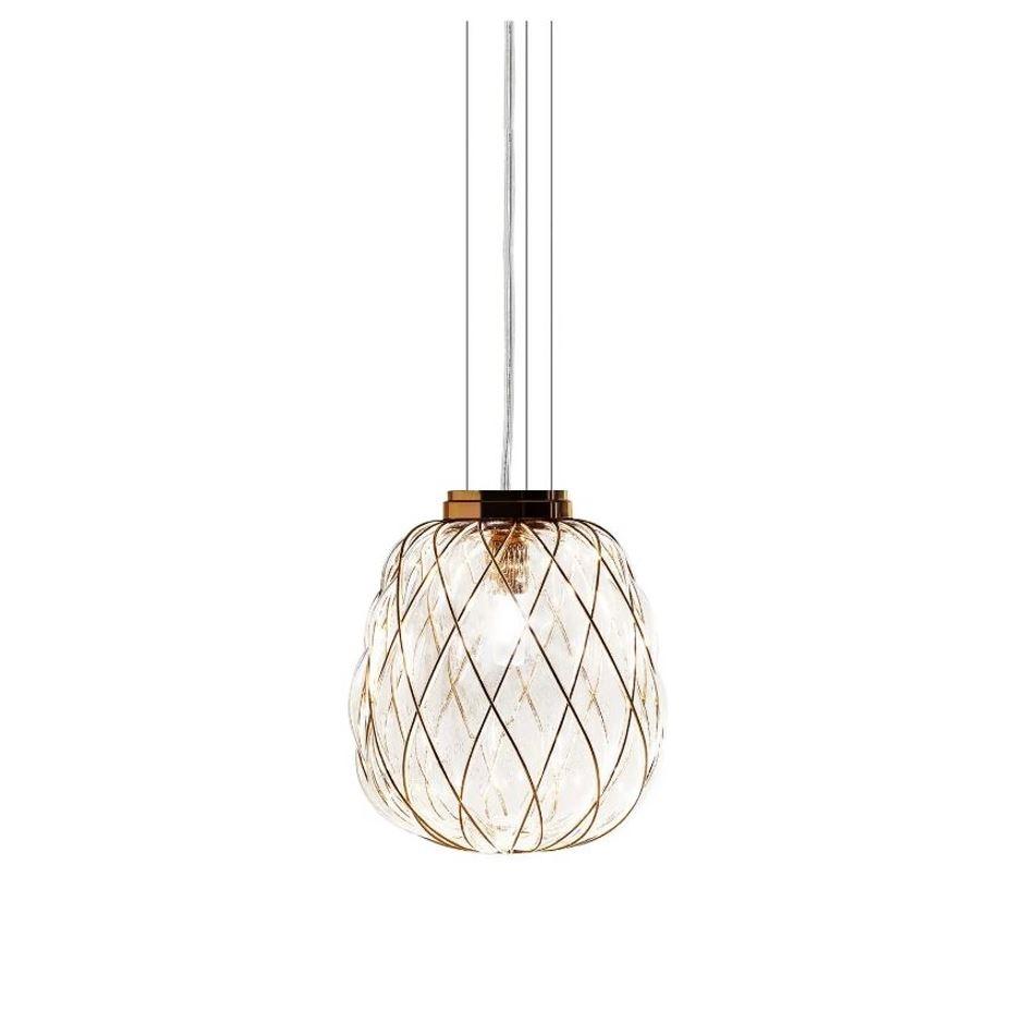 FontanaArte Pinecone Taklampa Guld & Klart Glas