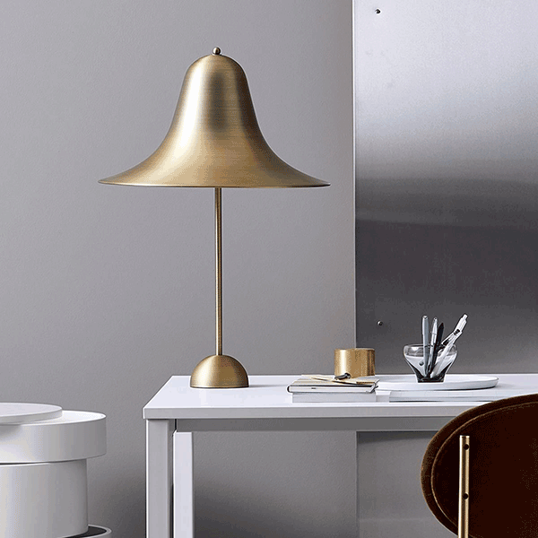 Verner Panton Pantop Table Lamp Brass, Big Silver Table Lamps