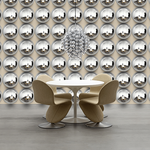 Verner Panton Ball Takpendel Silver