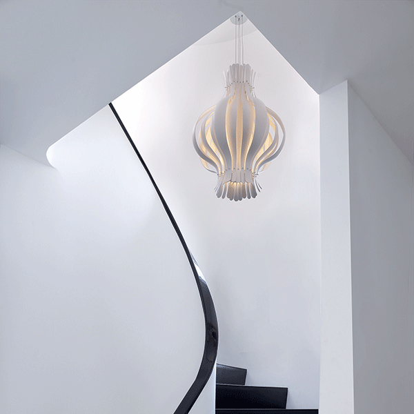 Verner Panton Onion Pendelleuchte Weiß Groß