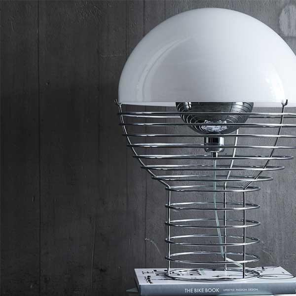 Verner Panton Wire Table Lamp White