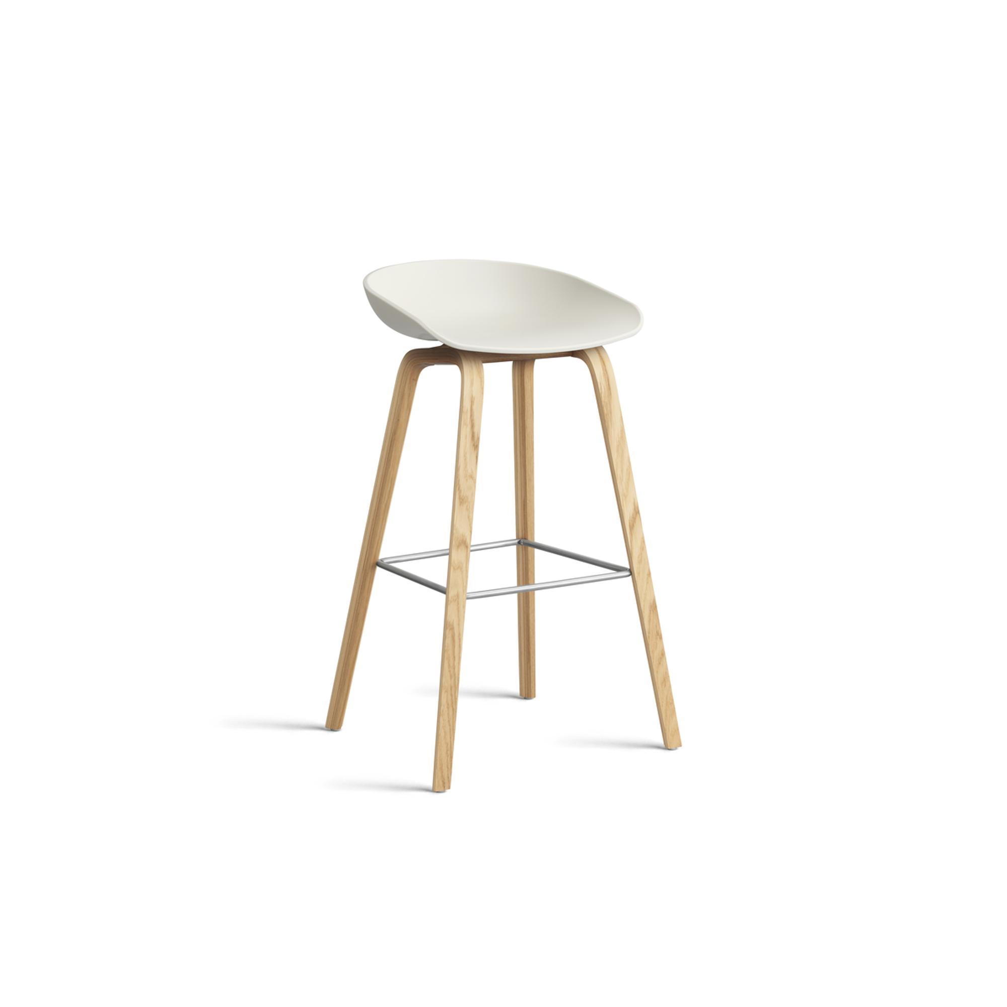 HAY AAS32 Barhocker H75 Eiche/Edelstahl/Melange Creme