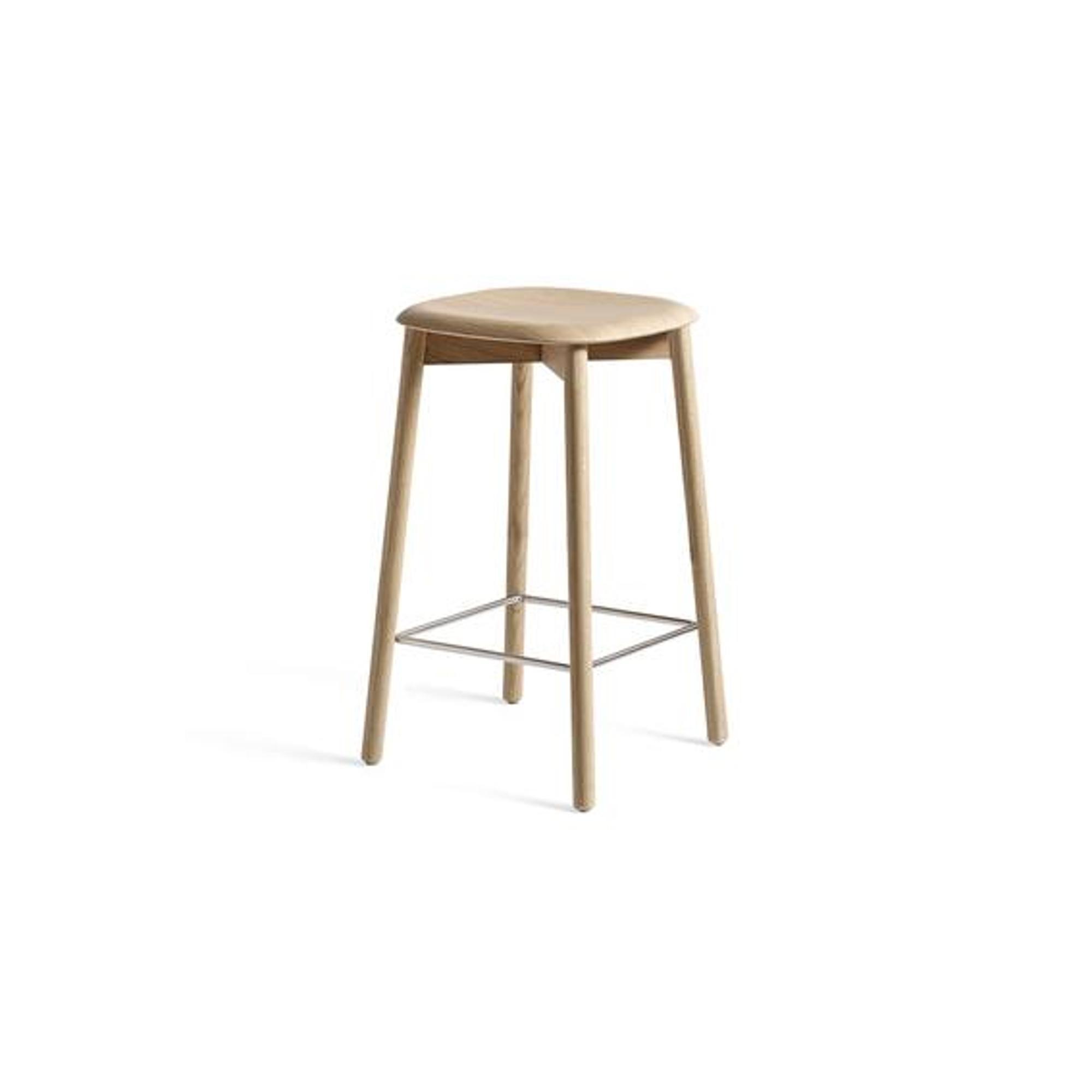 Tabouret de Bar HAY Soft Edge 82 H65 Chêne/Acier Inoxydable