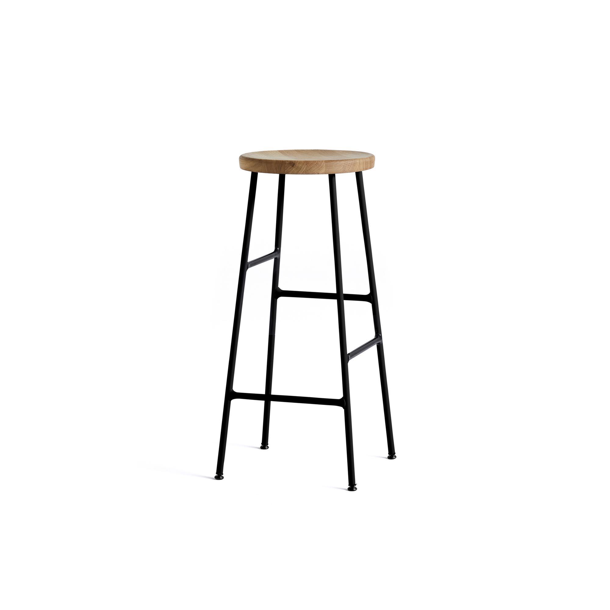 HAY Cornet Bar Stool H75 Black/ Oiled Oak