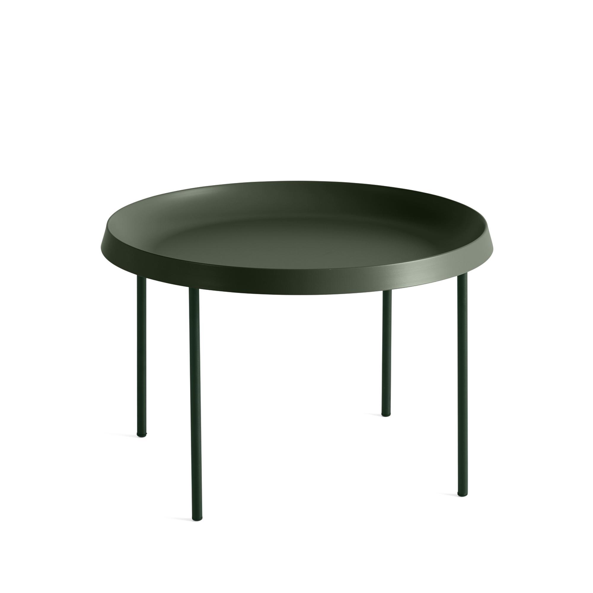 HAY Tulou Table Basse Ø55 x H35 Mousse Foncé/Mat Vert