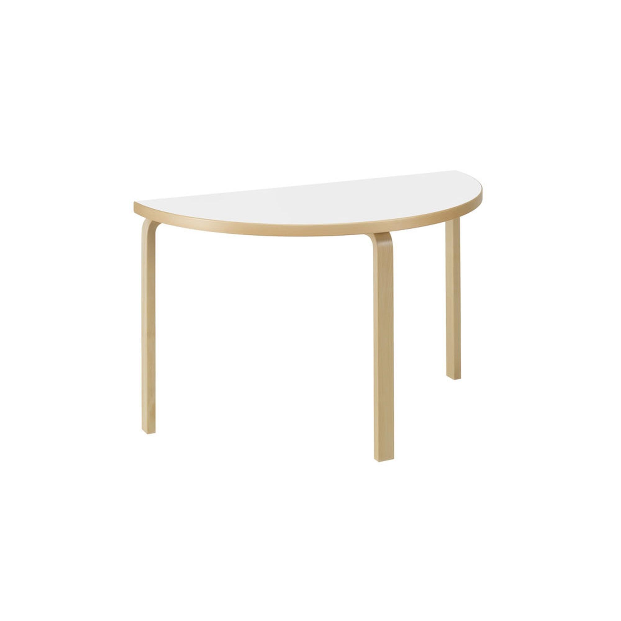 artek 95 Half-round Dining Table White laminated birch