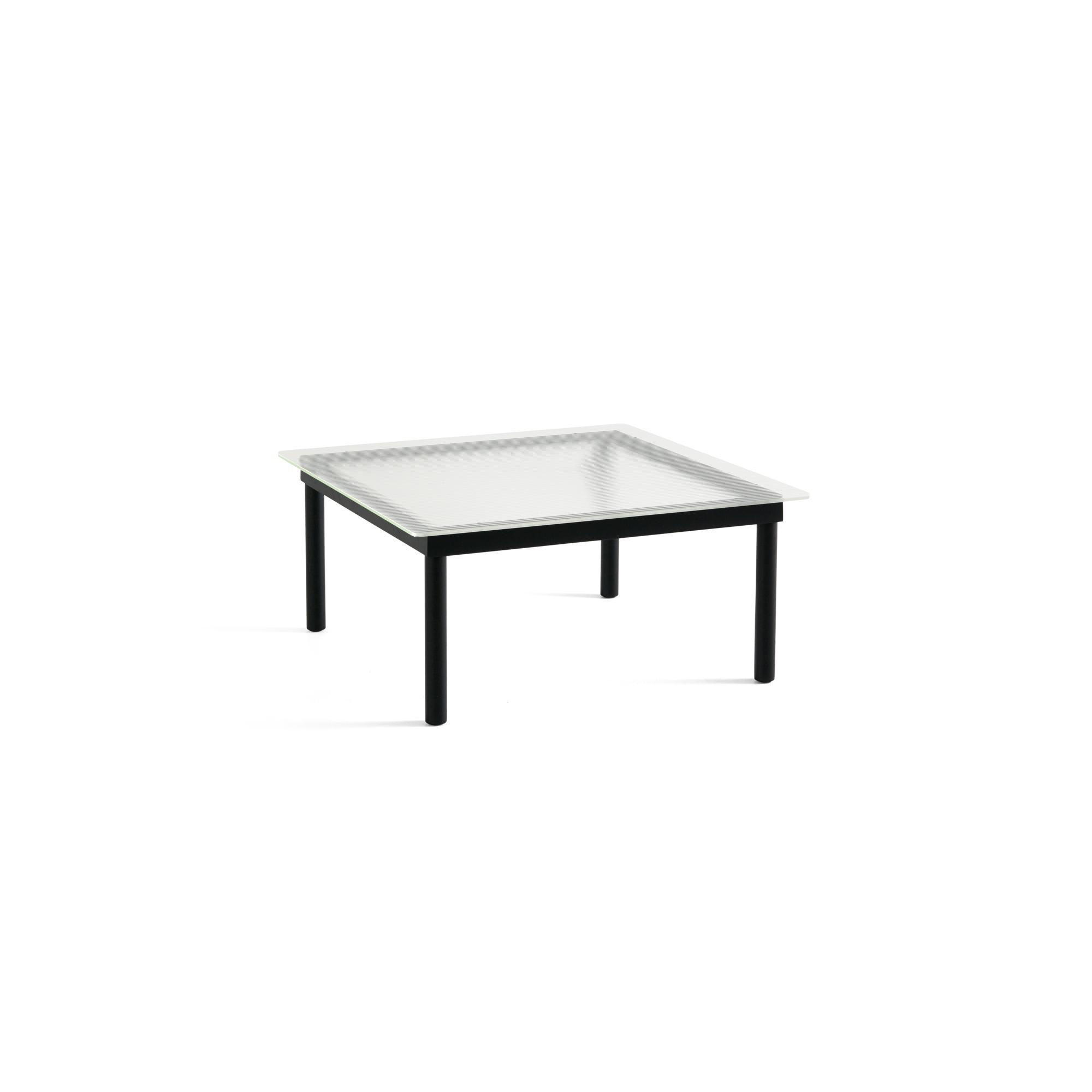 HAY Kofi Coffee Table 36x80x80 Black Oak/ Clear Grooved Glass